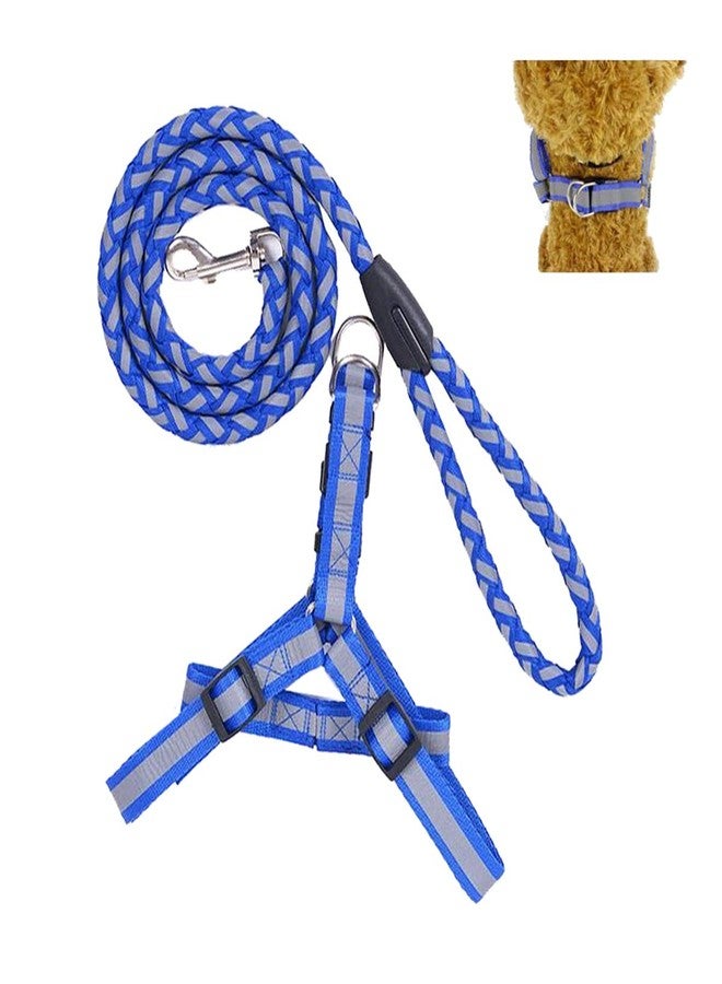 Nema NM Nema Nylon Chest Strap Reflective Dog Training Harness Leash-Blue-Large - Image 1